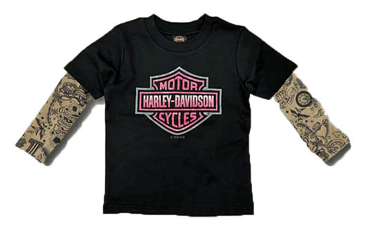 Toddler Girls' T-Shirt with Tattoo Sleeves | Harley-Davidson