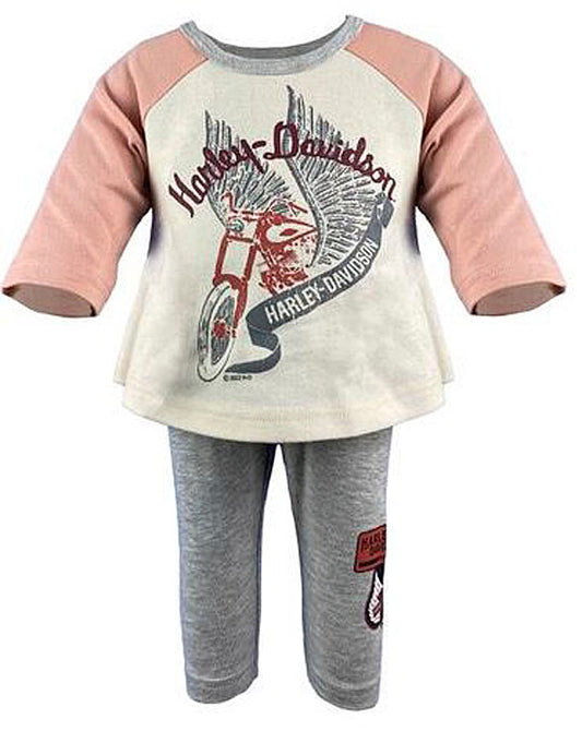 Newborn 3/4 T-Shirt & Pull-On Pants Set, Two Piece | Harley-Davidson