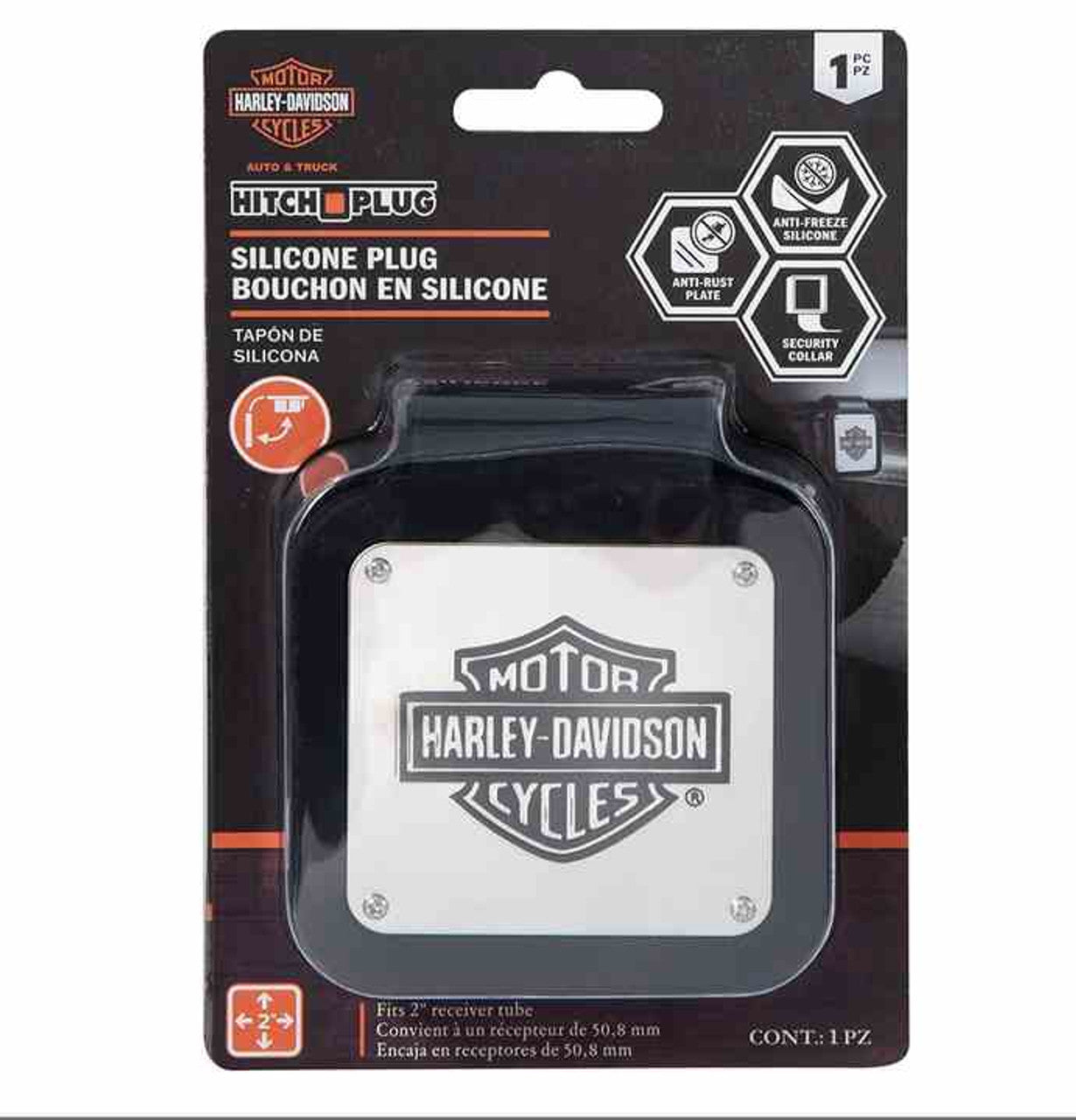 Bar & Shield Silicone Hitch Plug Cover For 2" Receiver Tube | Harley-Davidson