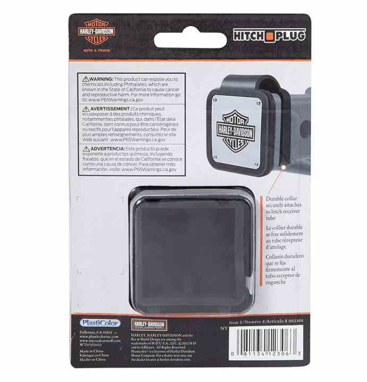 Bar & Shield Silicone Hitch Plug Cover For 2" Receiver Tube | Harley-Davidson