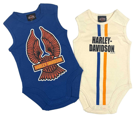 Baby Boys' 2-Pack Newborn Rib Bodysuit Creeper Set | Harley-Davidson