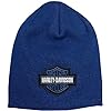 Little Boys' Bar & Shield Fine Guage Knit Beanie Cap - Blue | Harley Davidson