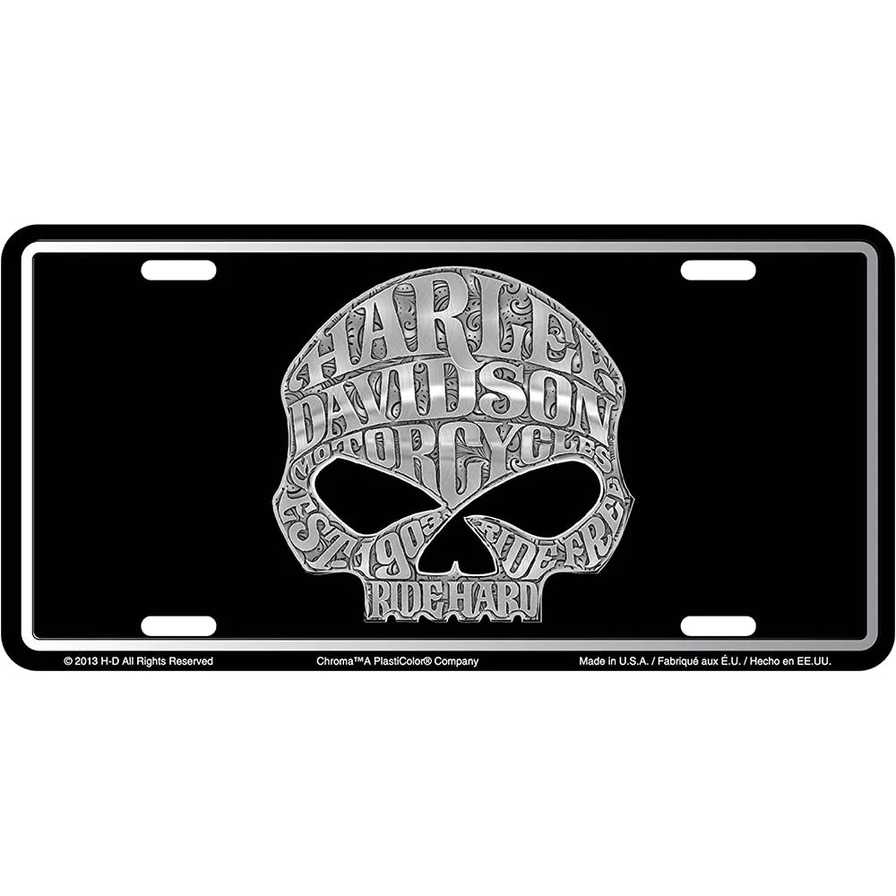 Skull Stamped Metal License Tag | Harley-Davidson