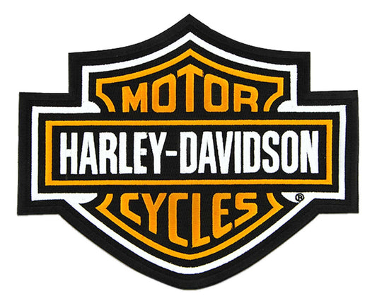 Orange Bar & Shield Logo Emblem Sew-On Patch 9.25" | Harley-Davidson