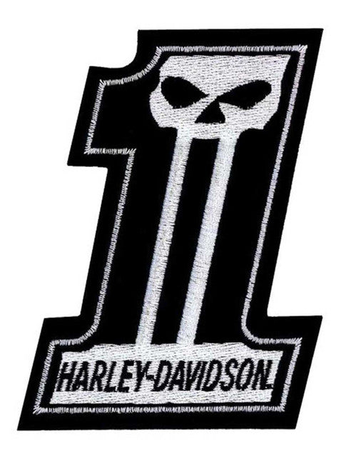 Dark Custom #1 Skull Emblem Sew-On Patch 4" | Harley-Davidson