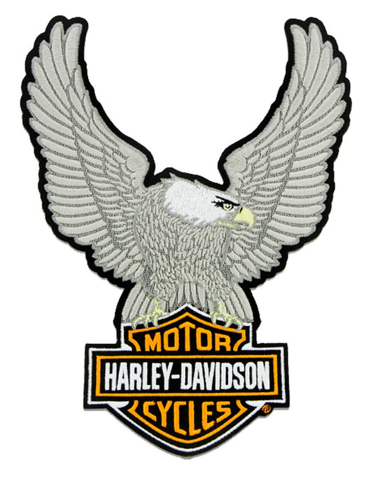 Silver Eagle Bar & Shield Emblem Sew-On Patch 10.25" | Harley-Davidson