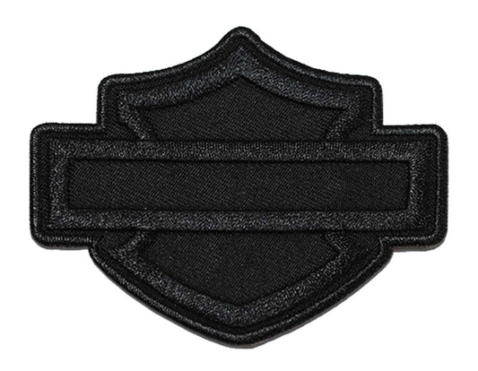 3.5 in. Black on Black Bar & Shield Logo Emblem Sew-On Patch | Harley-Davidson