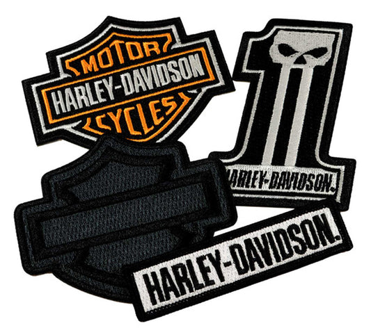 Classic H-D Logos Emblem Sew-On Patch Pack - Black/Orange | Harley-Davidson