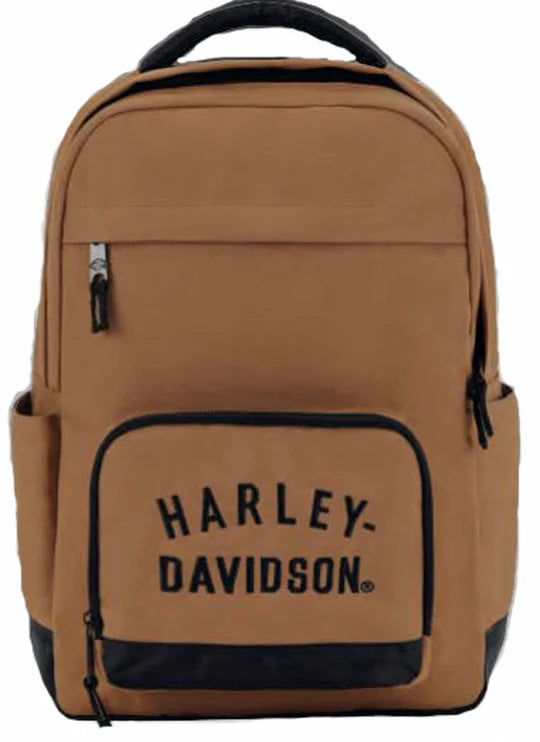 Men's Rugged Twill Backpack (Brown) | Harley-Davidson