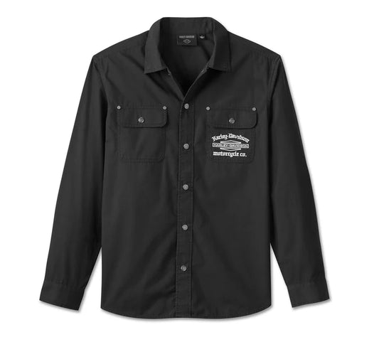 Men's Worker Long Sleeve Overshirt - Harley Black - Harley Davidson