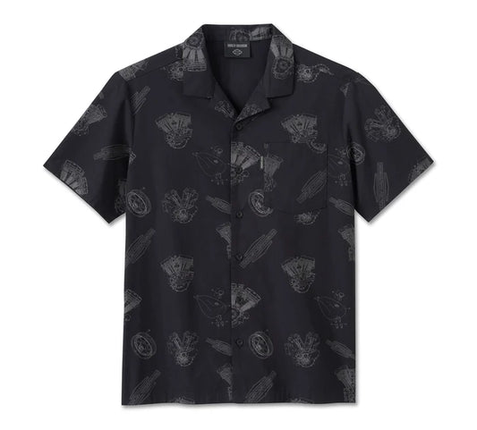 Men's Engine Aloha Short Sleeve Shirt - Harley Davidson