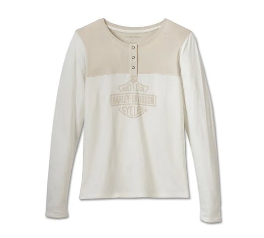 Women's Timeless Long Sleeve Henley - White | Harley-Davidson