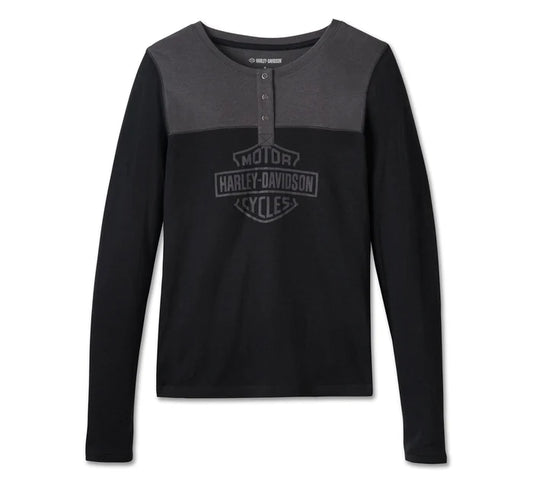 Women's Timeless Long Sleeve Henley - Black | Harley-Davidson