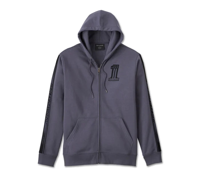 Men's #1 Racer Zip-Up Hoodie - Ombre Blue - Harley Davidson