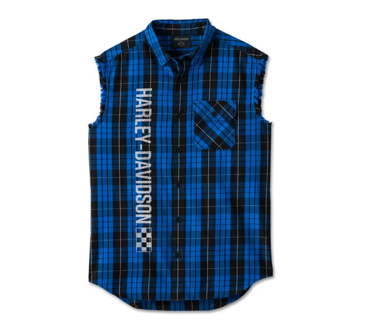 Men's The Bagger Blowout - Blue Plaid - Harley Davidson