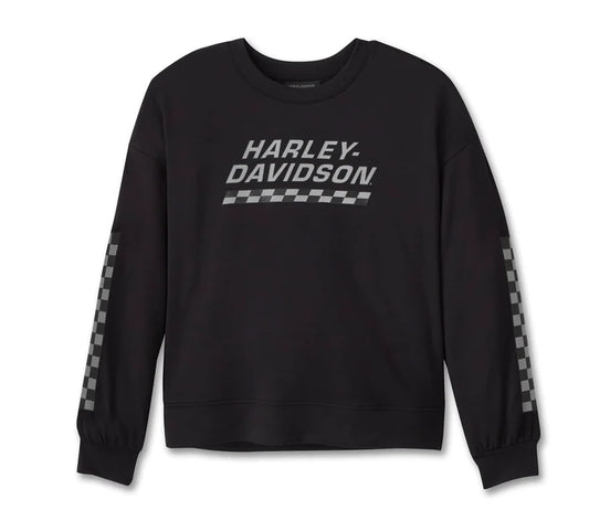 Women's Racing Scuba Crewneck - Harley Black- Harley Davidson