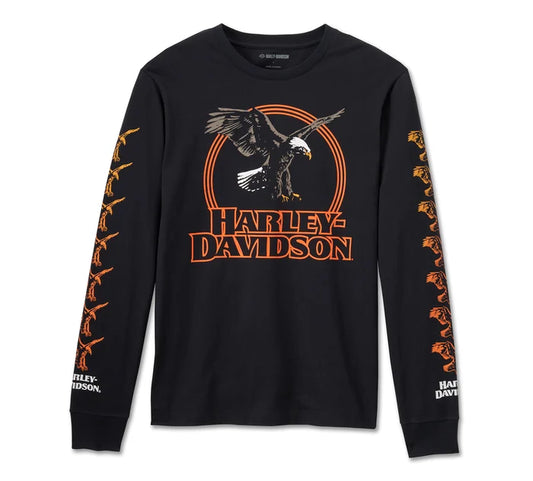 Men's Rising Eagle Long Sleeve Tee - Harley Black - Harley Davidson