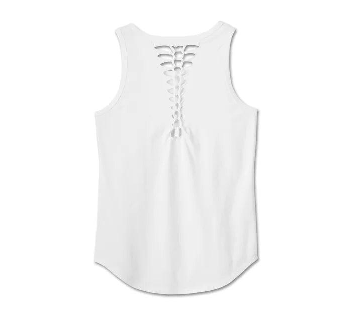 Women's American Traditional Rip & Repair Tank - Bright White - Harley Davidson