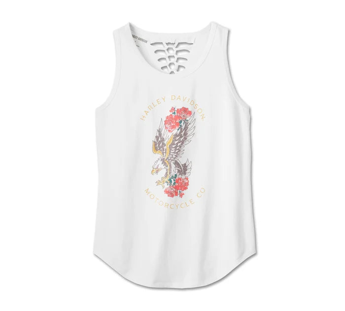 Women's American Traditional Rip & Repair Tank - Bright White - Harley Davidson