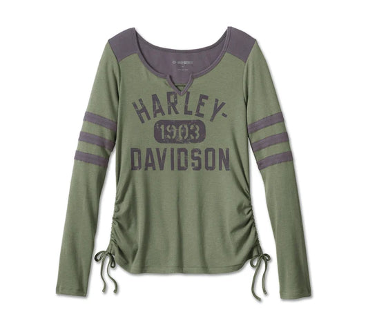 Women's Race Her Long Sleeve Knit Top (Green) | Harley-Davidson