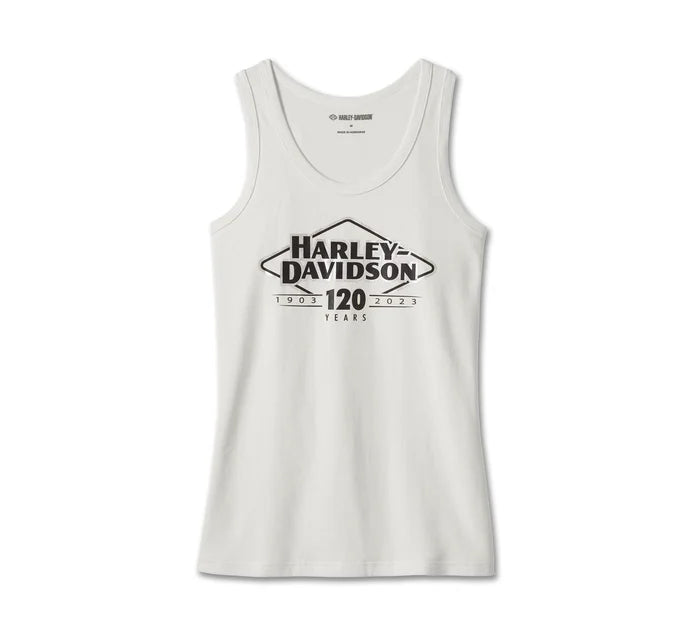 Women's 120th Anniversary Ultra Classic Tank (White) | Harley-Davidson