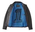 Men's Blue Steel Convertible Leather Jacket - Harley Davidson