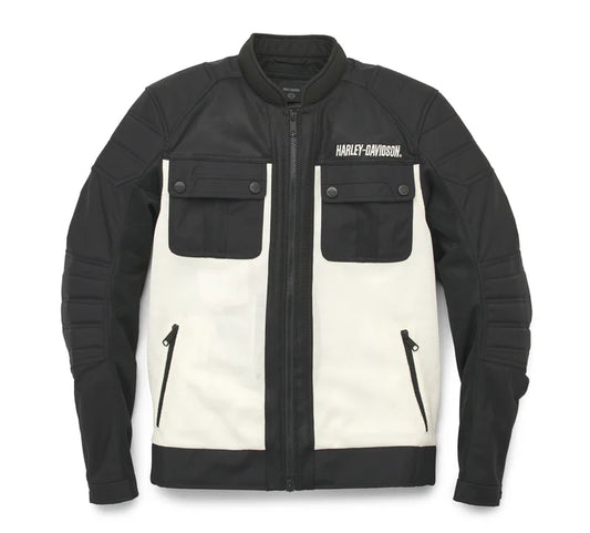 Men's Zephyr Mixed Media Jacket w/ Zip-out Liner (White) | Harley-Davidson