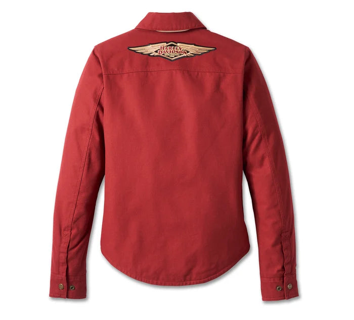 Women's 120th Anniversary Operative Riding Shirt Jacket (Red) | Harley-Davidson