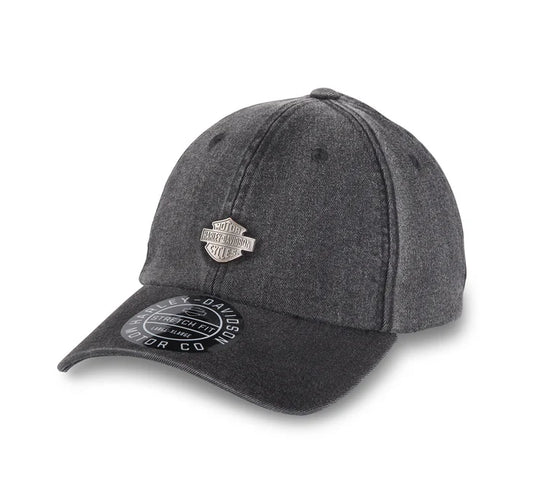 Men's Bar & Shield Denim Stretch-Fit Cap | Harley-Davidson