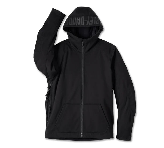 Men's Deflector 2.0 Hooded Riding Fleece (Black Beauty) | Harley-Davidson