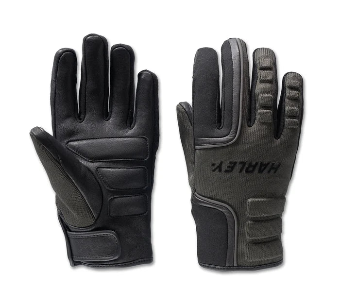 Women's H-D Waterproof Dyna Knit Mixed Media Gloves (black&olive green) | Harley-Davidson