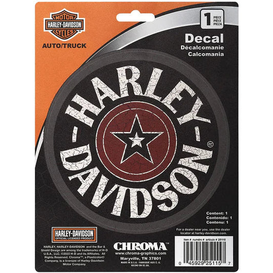 Distressed Circle Star Badge Decal | Harley-Davidson