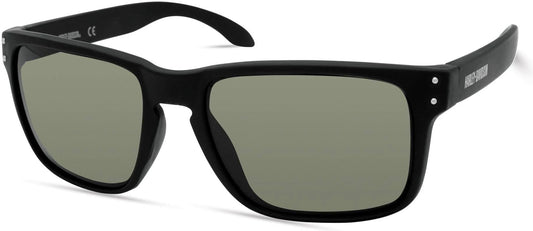 Men's Casual Square Sunglasses - Matte Black/Green Lens | Harley-Davidson