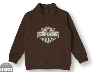 Boys Fleece Snap Placket Pullover- Java | Harley-Davidson