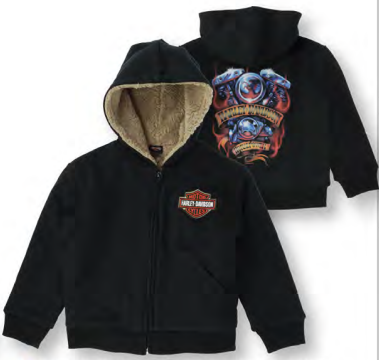 Boys Sherpa Lined Fleece Hooded Jacket | Harley-Davidson