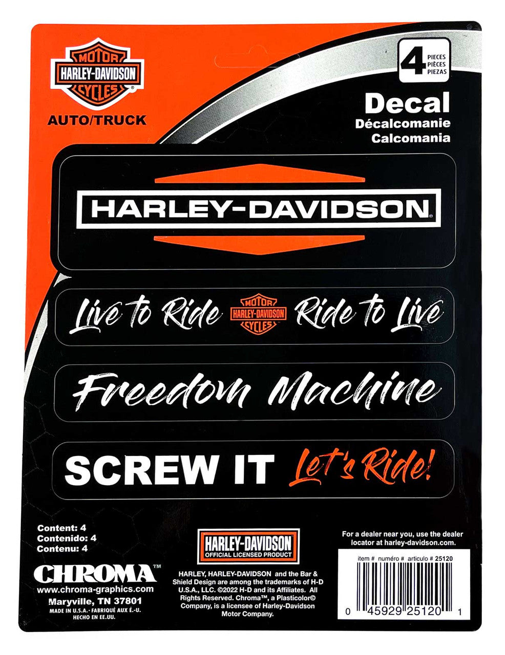 4-Piece Famous H-D Sayings Decals | Harley-Davidson