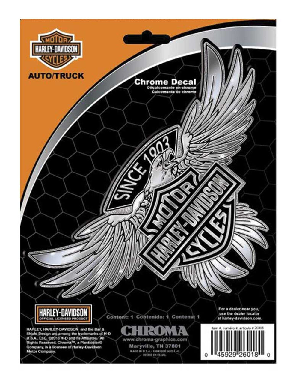 Embossed 1903 Bar & Shield Eagle Chrome | Harley-Davidson