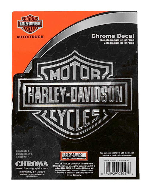 Embossed Bar & Shield Logo Chrome Decal | Harley-Davidson