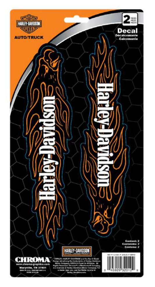 2-Piece Flaming Eagle w/ Text Vinyl Decal | Harley-Davidson