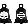 White Skull Bar & Shield Outline Ride Bell | Harley Davidson