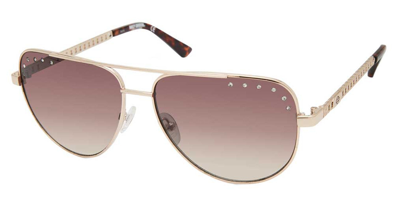 Women's Teardrop Aviator Sunglasses, Gold Frames/Brown Lenses | Harley-Davidson