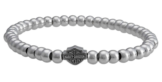 Women's Small Beaded Bar & Shield Stretch Bracelet | Harley-Davidson