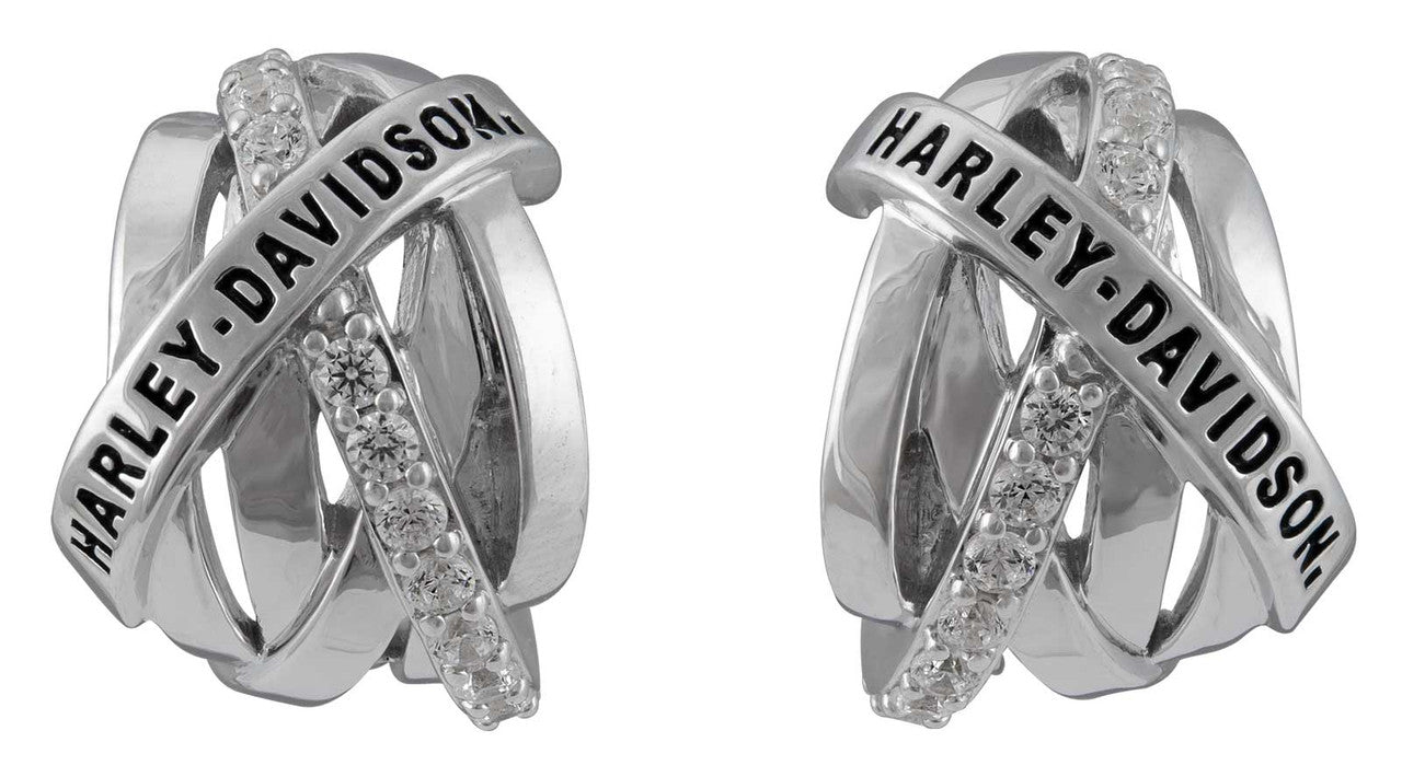 Women's Twisted Bling H-D Huggie Hoop Earrings | Harley-Davidson