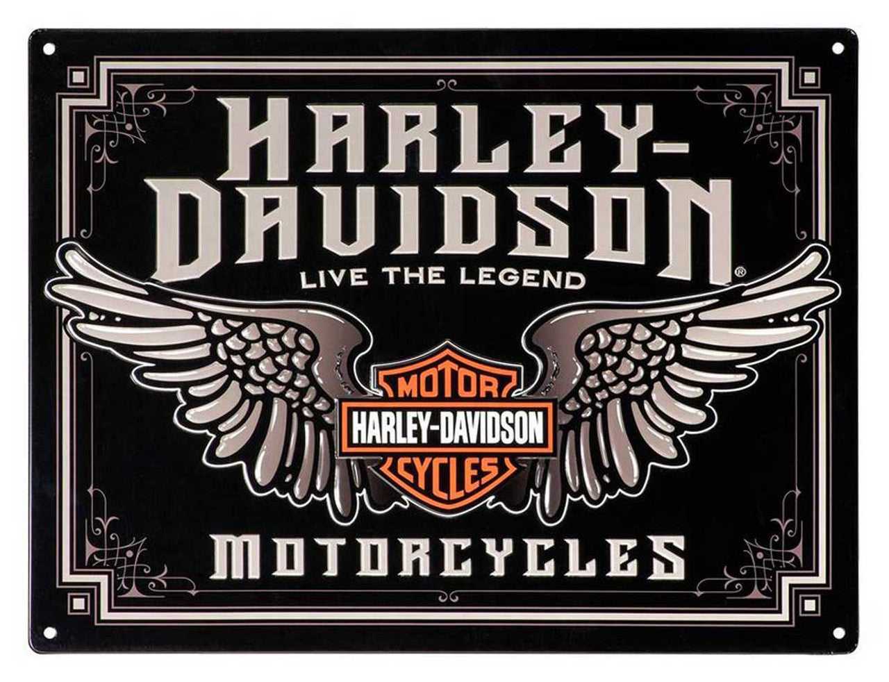 Embossed Winged Bar & Shield Tin Sign | Harley-Davidson