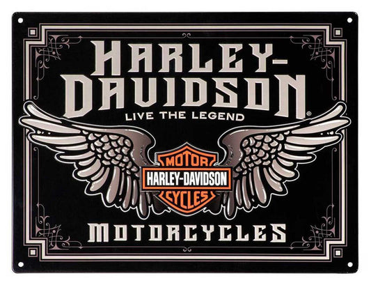 Embossed Winged Bar & Shield Tin Sign | Harley-Davidson