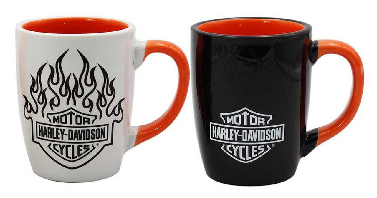 Bar & Shield Flames Ceramic Mug Set - 15 oz. - Color Change | Harley-Davidson