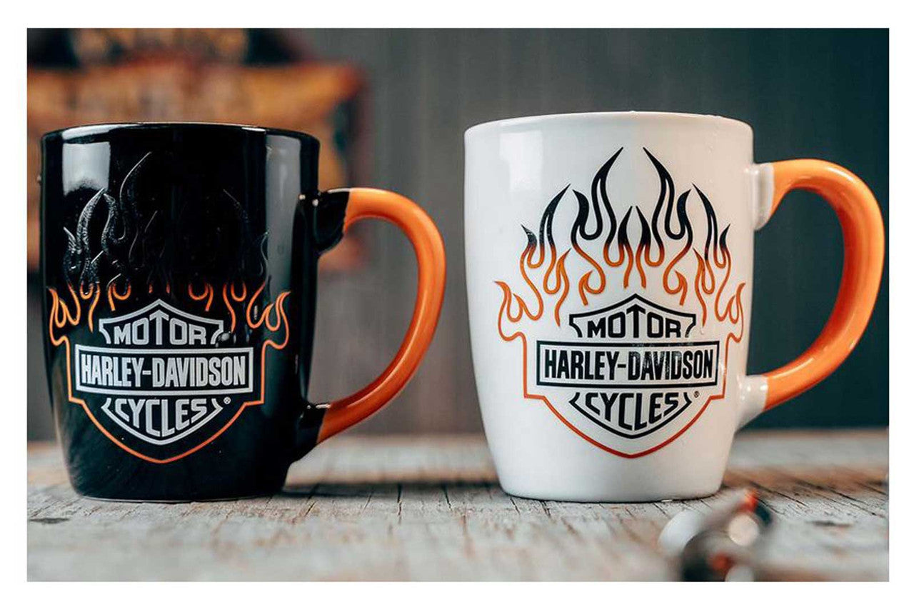 Bar & Shield Flames Ceramic Mug Set - 15 oz. - Color Change | Harley-Davidson