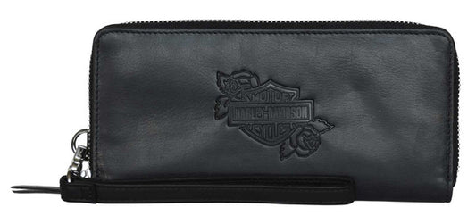 Women's Rockin' Roses Large Zip Wallet w/ Detachable Wristlet | Harley-Davidson