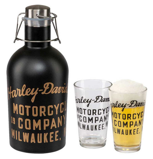 Stainless Steel 50 oz. Growler Set w/ Two 16 oz. Pint Glasses | Harley-Davidson