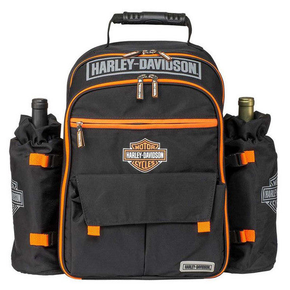 Picnic Pack Set, Bar & Shield Logo Backpack - Black & Orange | Harley-Davidson